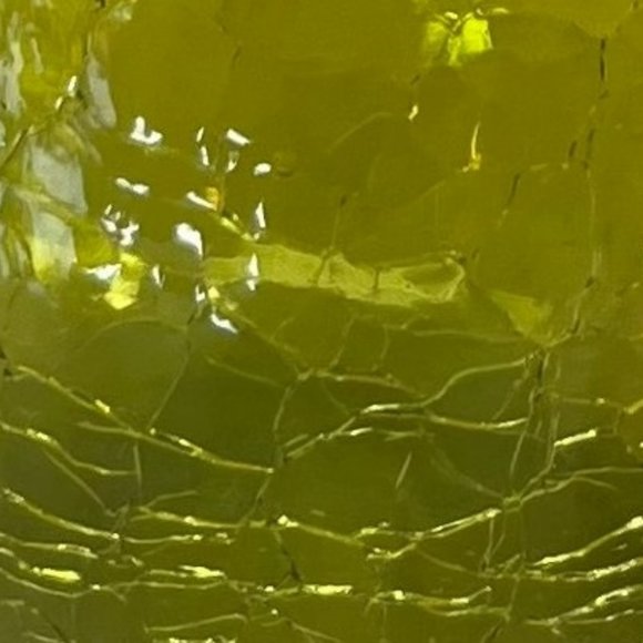 Crackle Glass Yellow Vase with Trim 5 Inches H - Picture 3 of 3